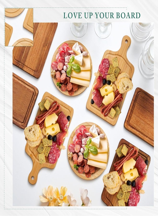 Maxcheck 3 Sets Baby Shower Bridal Game Prizes for Winners Round Cheese Board Set Wood Mini Charcuterie Board with Knives and Forks Thank You Card with Gift Box for Guests Wedding (Bamboo) - Image 5