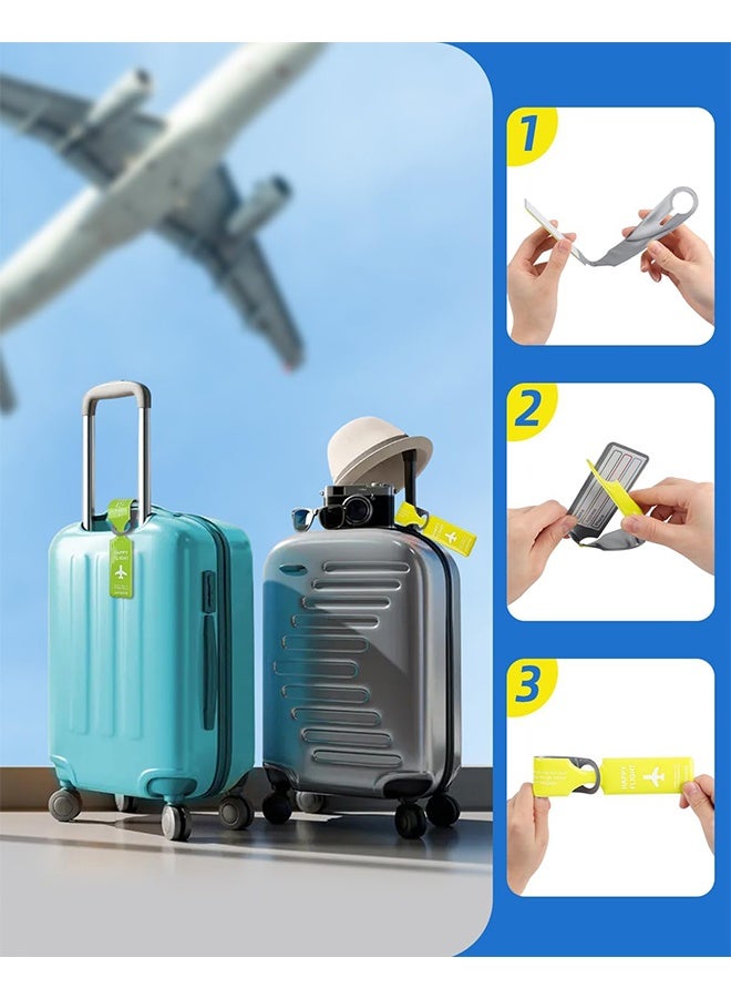 6 Pack Luggage Tags for Suitcases Travel Tags for Baggage  Bag Handbag Tags with Name ID Card Easily Identify Your Suitcase - Image 4