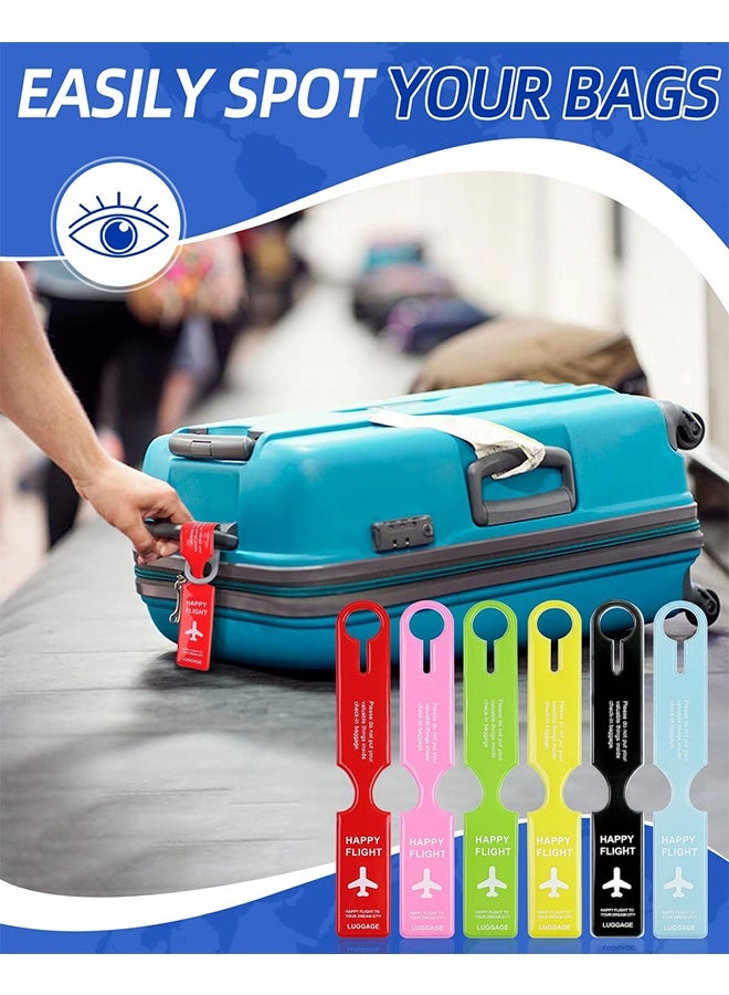 6 Pack Luggage Tags for Suitcases Travel Tags for Baggage  Bag Handbag Tags with Name ID Card Easily Identify Your Suitcase - Image 3