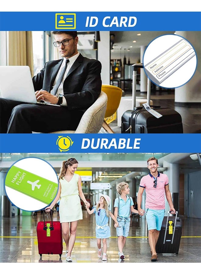 6 Pack Luggage Tags for Suitcases Travel Tags for Baggage  Bag Handbag Tags with Name ID Card Easily Identify Your Suitcase - Image 5