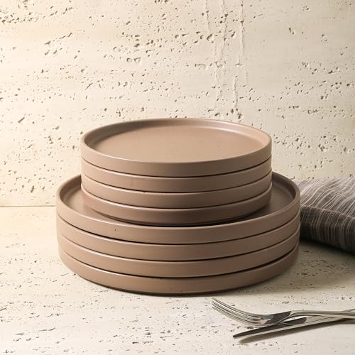 Stone Lain Coupe Dinnerware Set, Service For 4, Matte Brown - Image 5