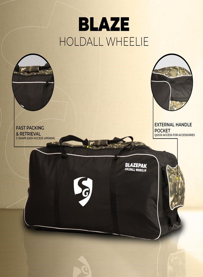 SG Nylon Kit Bag BLAZEPAK Holdall Wheelie, Black - Image 3