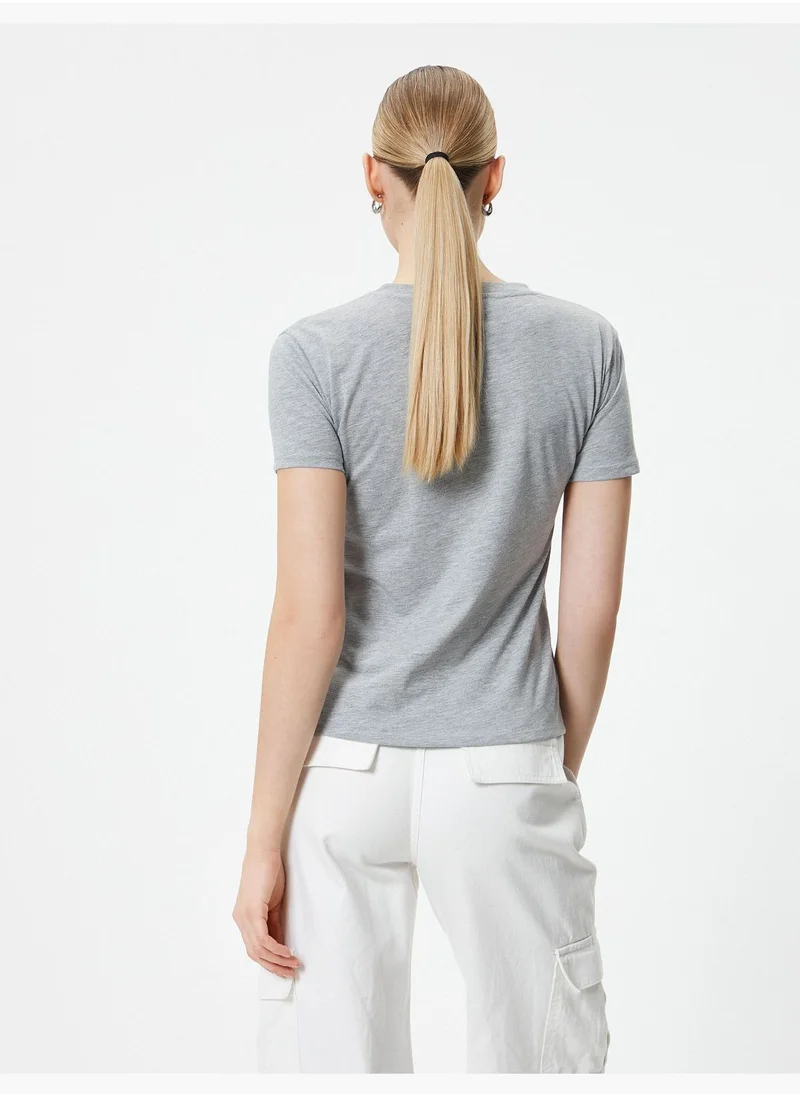كوتون Short Sleeve Crew Neck Printed T-Shirt