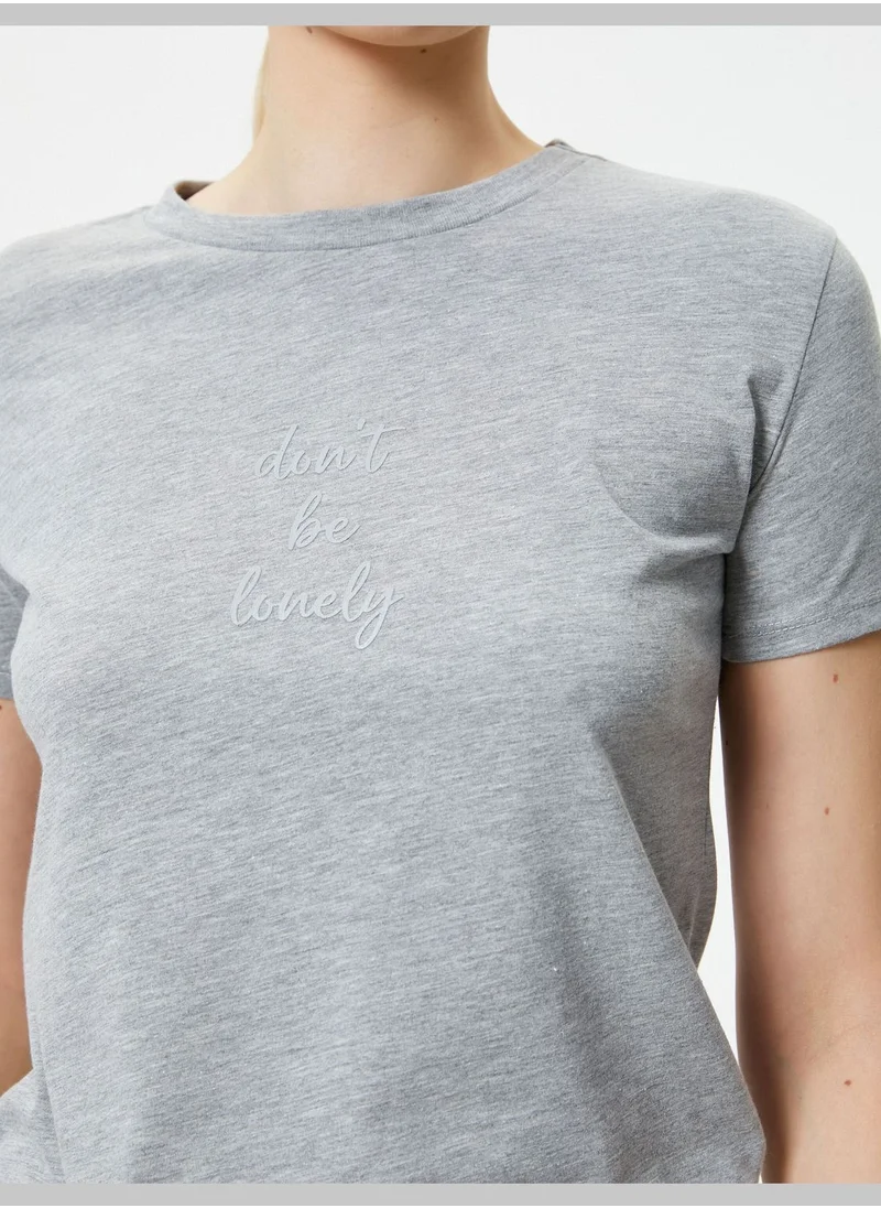 كوتون Short Sleeve Crew Neck Printed T-Shirt