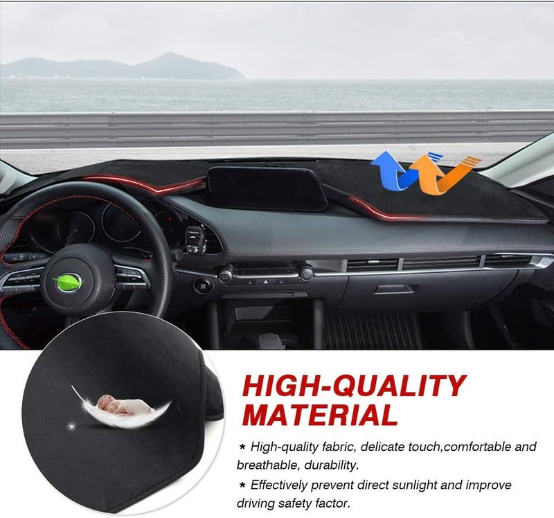 Autorder Dashboard Cover Mat for Mazda 3 2019-2024 Accessories Dash Cover Flannel Dash Mat Sunshade Glare UV Rays Protector (Without HUD) - Image 5