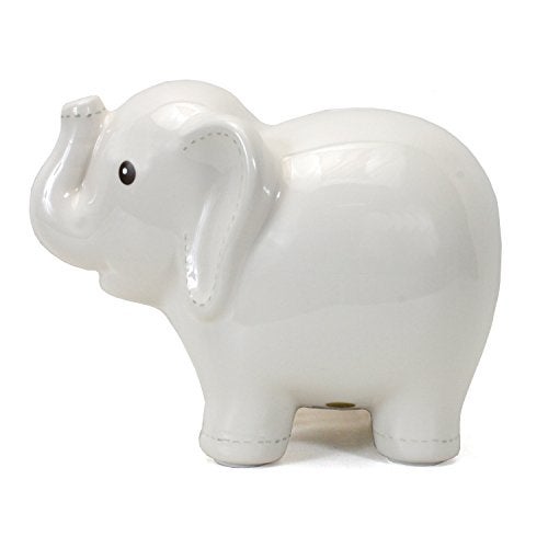 Child to Cherish Ceramic Stitched Elephant Piggy Bank, White - Image 4