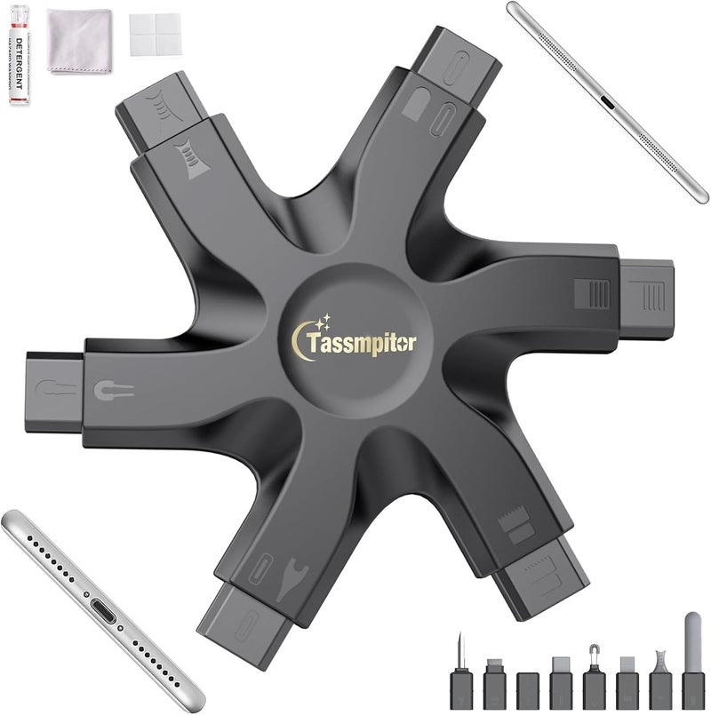 Tassmpitor for iPhone Cleaning Kit Phone Port Cleaner, Cleaner Kit for AirPod iPhone Pro Max, Cleaning Putty for Cell Phone Charging Port Lightning Charger Connector Cable Speaker, Repair Restore Tool - Image 1