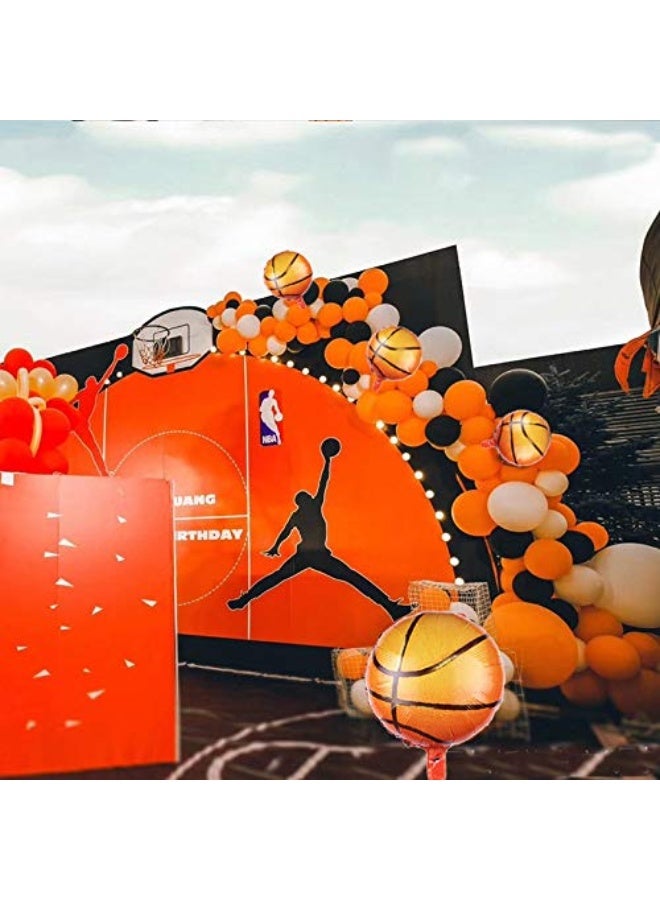 Oarkive 10pcs Basketball Balloons 18inch Basketball Birthday Decorations Aluminum Foil Sports Mylar Balloons Basketball Party Decorations Basketball Birthday Party Supplies - Image 5
