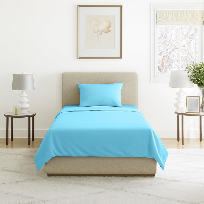 Lavish Home Brushed Microfiber Sheet Set- 3 Piece Bed Linens-Fitted & Flat Sheets, Pillowcase-Wrinkle, Stain & Fade Resistant by Lavish Home (Twin XL, Light Blue) - Image 1