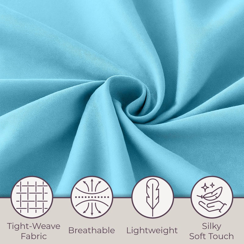 Lavish Home Brushed Microfiber Sheet Set- 3 Piece Bed Linens-Fitted & Flat Sheets, Pillowcase-Wrinkle, Stain & Fade Resistant by Lavish Home (Twin XL, Light Blue) - Image 4