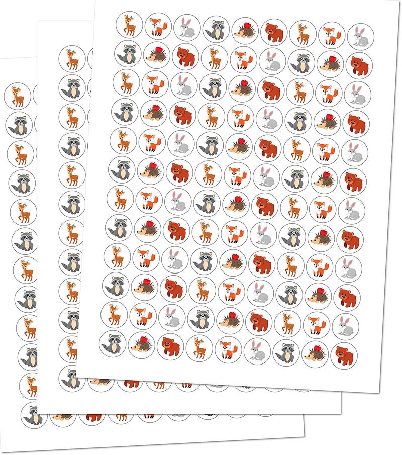 RokAPary 324 Forest Animals Kisses Labels Woodland Creatures Kisses Stickers for Baby Shower or Birthday Party Decorations Unisex Kisses Stickers Kisses Labels Envelope Sealer Made in USA - Image 2