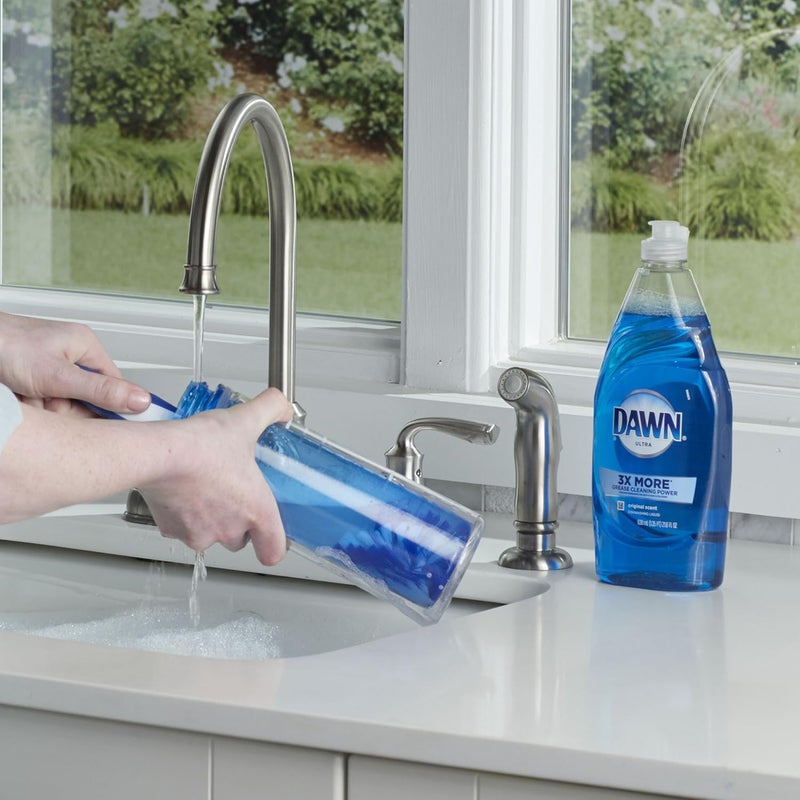 Ultra Multipurpose 13.5" Twister Bottle Cleaning Brush, White/Blue