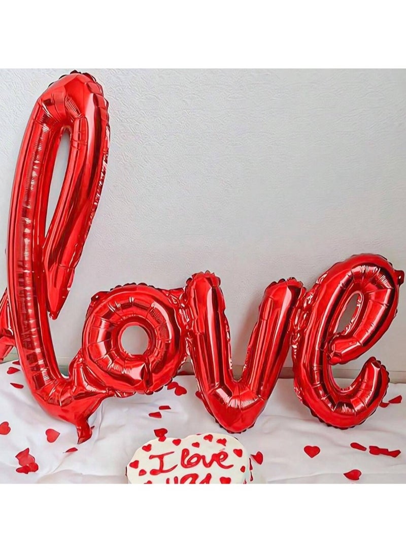 18 Inch Red Heart Balloons Set Love Red Rose Petal Balloon for Engagement Party Wedding Anniversary Party Decoration  - Image 5