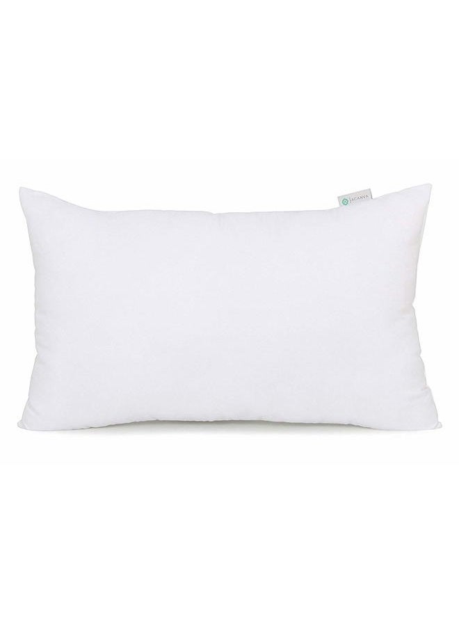 Acanva Decorative Square Throw Pillow Inserts Hypoallergenic Form Stuffer Cushion Sham Filler, 16 x 16 in, White - Image 1