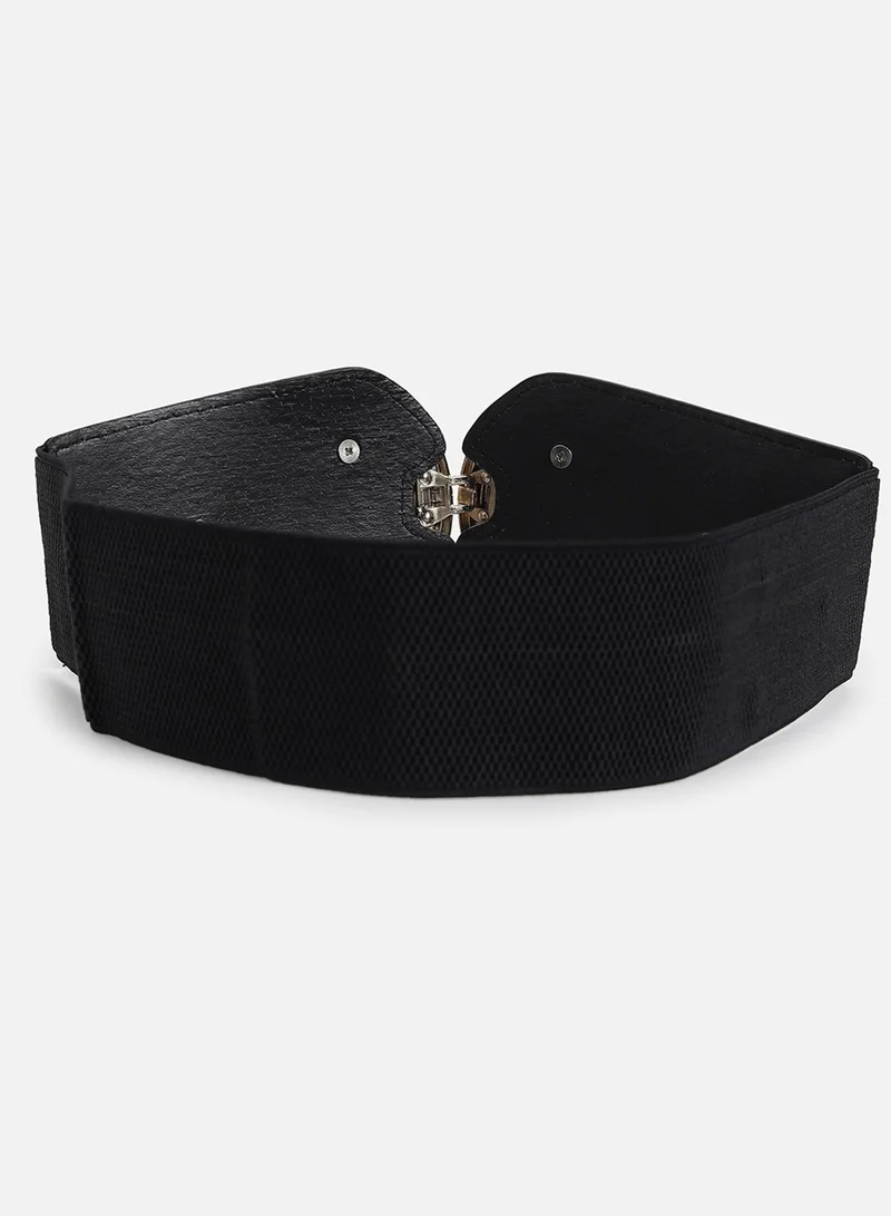 Haute Sauce Black Textured Waist Belt