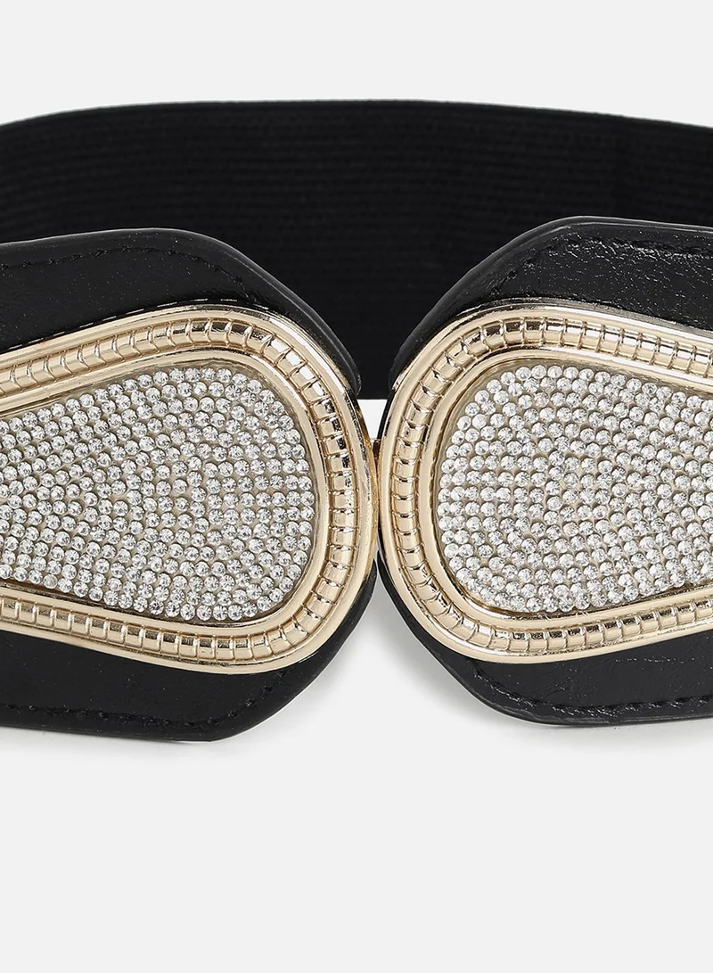 Haute Sauce Black Textured Waist Belt