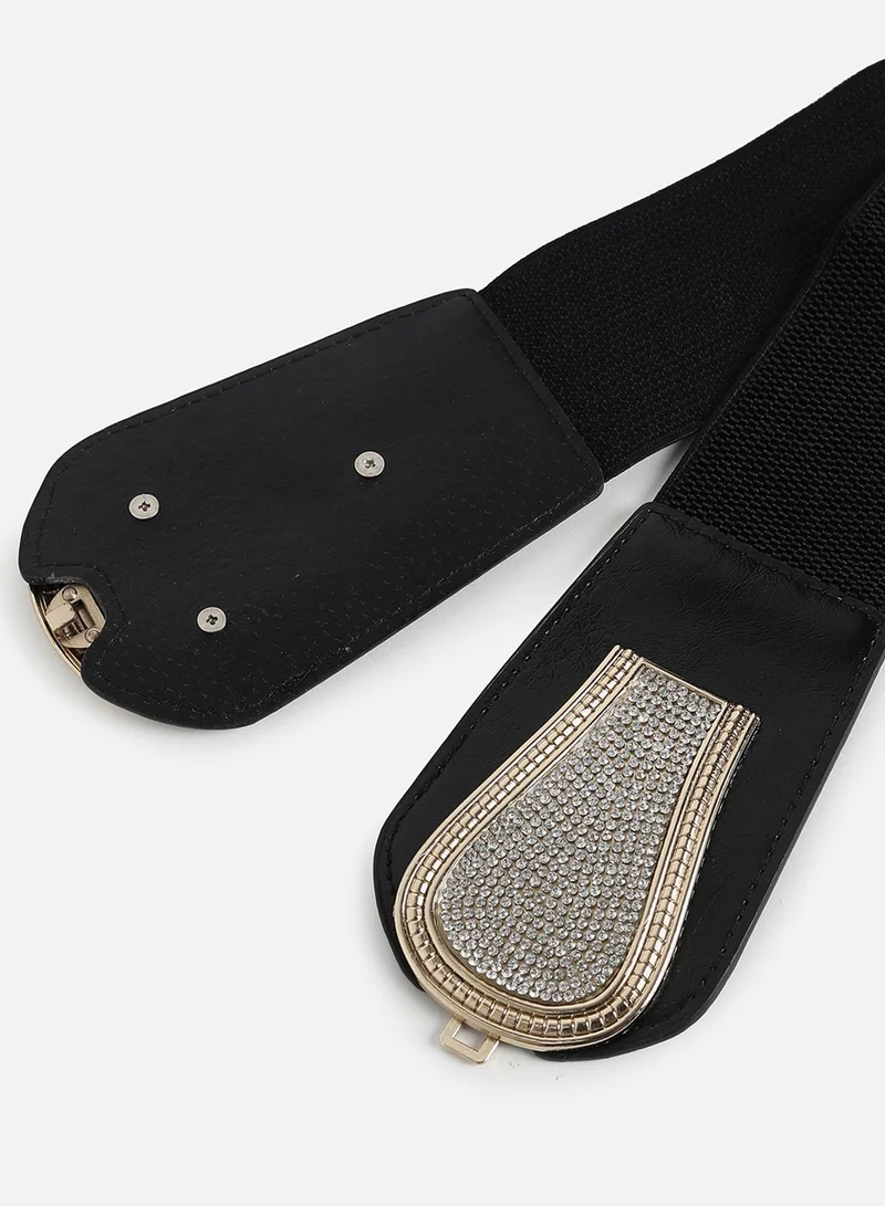 Haute Sauce Black Textured Waist Belt