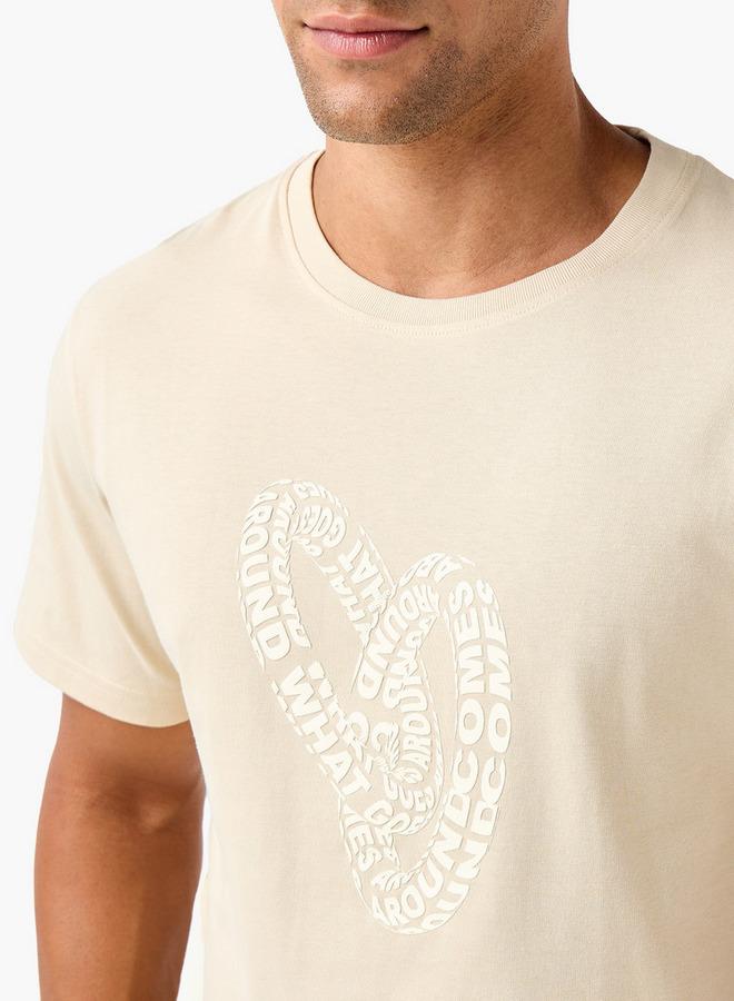 Splash FAV Men Regular Fit Crew Neck Short Sleeves Slogan Print T-Shirt - Image 4