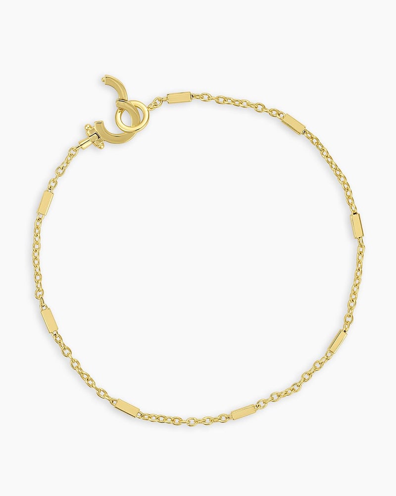 gorjana - Tatum Bracelet - 18K Gold Plated - Dainty Chain with Delicate Bar Accents - Minimalist Layering Jewelry - Secure Hinge Closure - Image 2