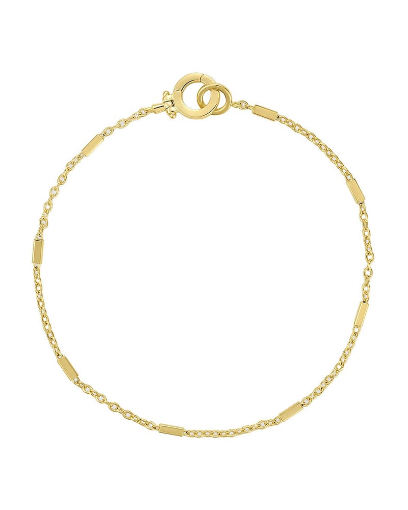 gorjana - Tatum Bracelet - 18K Gold Plated - Dainty Chain with Delicate Bar Accents - Minimalist Layering Jewelry - Secure Hinge Closure - Image 1