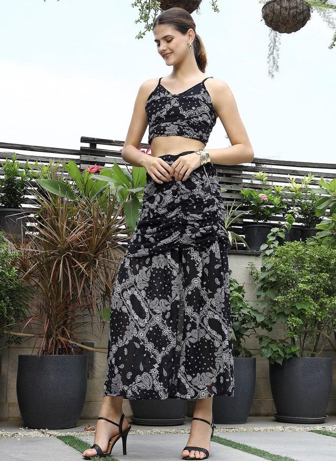 PlusS Black And White Printed Co-Ord Set For Women - Image 3