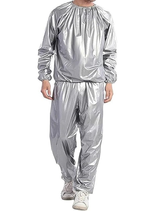 Professional Sauna Suit for Men, Top and Bottom Sweat Suit, Non-Rip Workout Suit for Gym, Boxing and Fitness Training, Lightweight Exercise Suit - Image 4