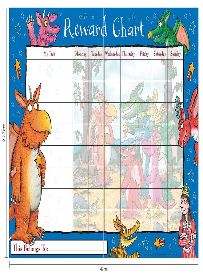 Paper Projects 01.70.30.035 Zog Julia Donaldson Reward 56 Sparkly Stickers, Chart is Wipe-Clean, Blue, 29.7cm x 42cm - Image 5