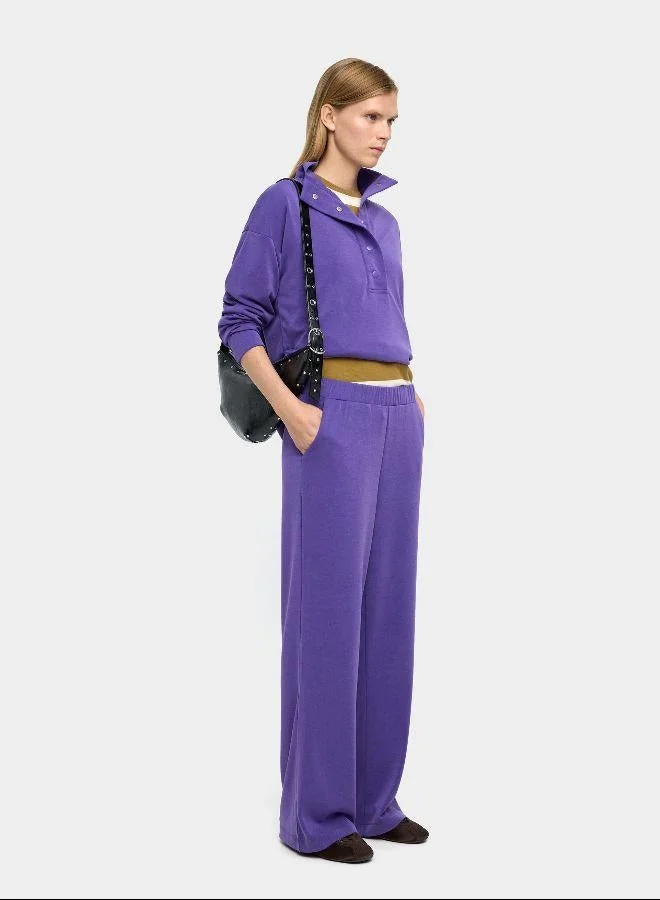 Parfois Purple Sweatshirt with buttons soft touch for Women | Best Price UAE