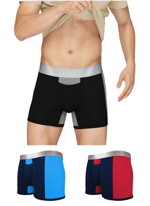 Pack of Modal Color Blocked Solid Men Trunk