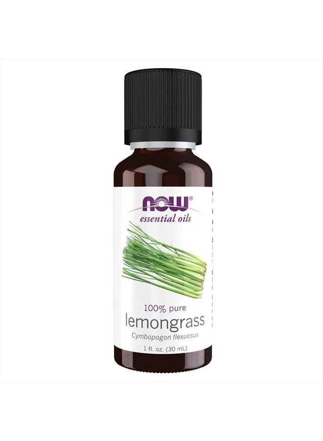 now Essential Oils, Lemongrass Oil, Uplifting Aromatherapy Scent, Steam Distilled, 100% Pure, Vegan, Child Resistant Cap, 1-Ounce - Image 1