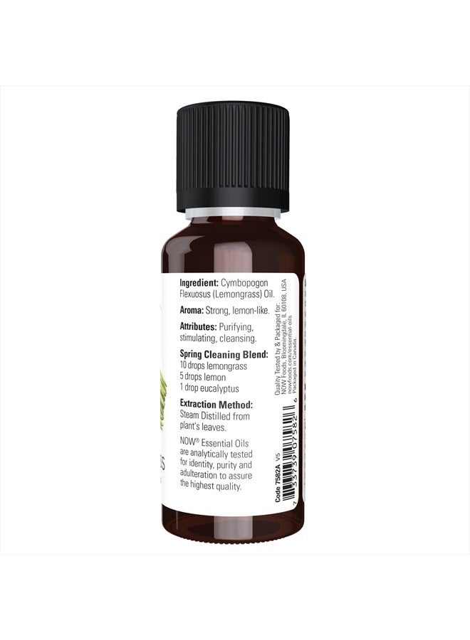 now Essential Oils, Lemongrass Oil, Uplifting Aromatherapy Scent, Steam Distilled, 100% Pure, Vegan, Child Resistant Cap, 1-Ounce - Image 3