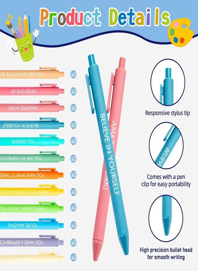 BHHQHH 24 Sets Employee Appreciation Gifts Funny Inspirational Sticky Notepads with Sayings Pens Motivational Sticky Notes for Teacher Nurse Students Office Supplies - Image 3