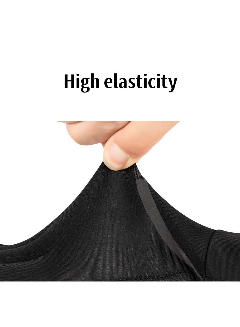 Generic Men's Gloves,Driving Gloves,Ice Silk Non-Slip Gloves,Breathable Thin High Elasticity Anti-UV Protection Gloves,Outdoor Sports Driving Riding Touch Screen Gloves,Black  - Image 5