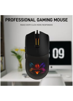 JeDEL Gaming Mouse 7200 DPI Optical Sensor 6 Programmable Buttons  Mechanical Switches Rubber Side Grips Classic Black  - Image 3