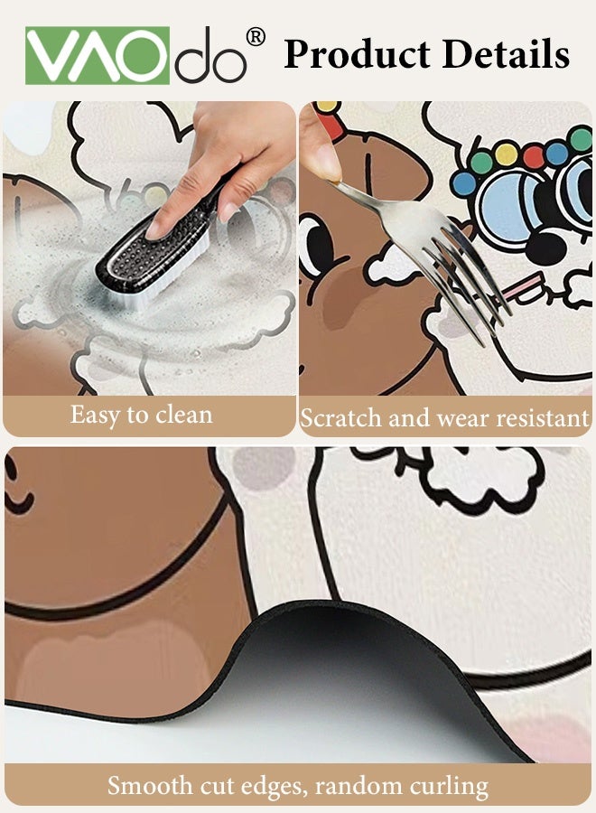 فاو دو سجادة حمام غير منتظمة ، سجادة حمام على شكل كرتون ، سجادة دش ناعمة ضد الانزلاق ، سجادة دش سريعة امتصاص المياه ، غسالة ممتصة لغرفة المعيشة غرفة النوم مكتب الحمام 60 * 90 سم - Image 4