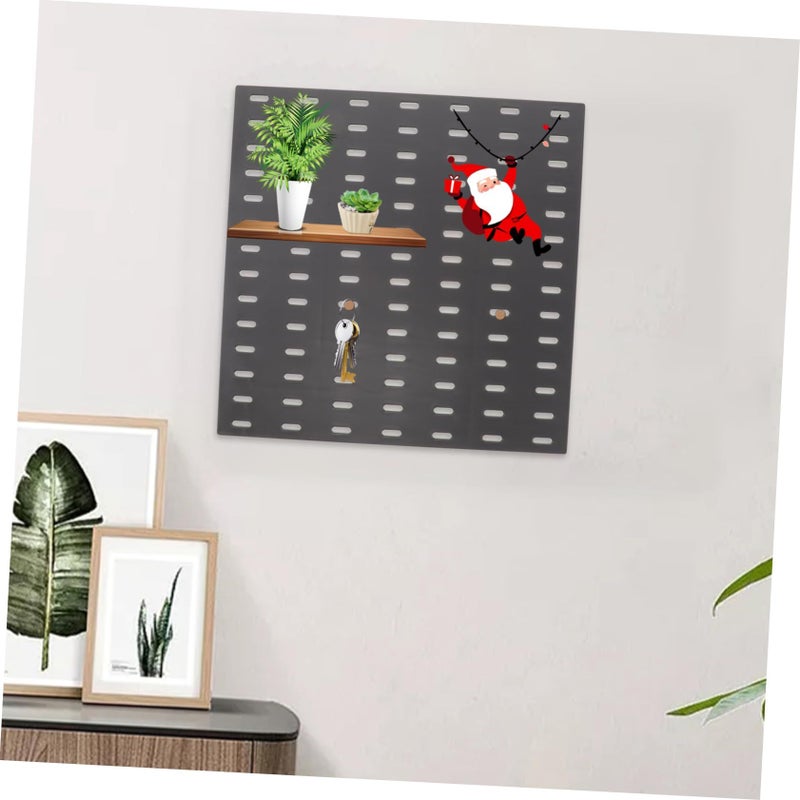 لوح تنظيم أدوات الحائط 28 × 28 سم هوك بلاستيكي بدون حفر للمرآب أو المدخل - Image 3
