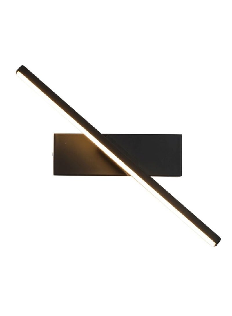 SYOSI 330° Revolving Led Wall Sconces, 3 Color Temperatures, Nordic Minimalist Background Wall Light, Creative Wall Mounted Lighting Fixture for Bedroom Bedside Living Room Aisle Corridor Staircase (Black) - Image 1