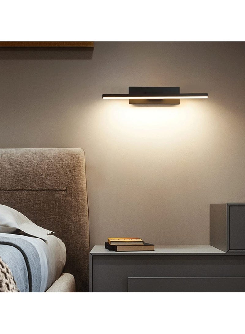 SYOSI 330° Revolving Led Wall Sconces, 3 Color Temperatures, Nordic Minimalist Background Wall Light, Creative Wall Mounted Lighting Fixture for Bedroom Bedside Living Room Aisle Corridor Staircase (Black) - Image 2