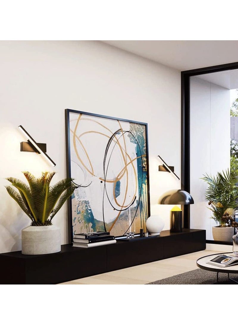 SYOSI 330° Revolving Led Wall Sconces, 3 Color Temperatures, Nordic Minimalist Background Wall Light, Creative Wall Mounted Lighting Fixture for Bedroom Bedside Living Room Aisle Corridor Staircase (Black) - Image 5