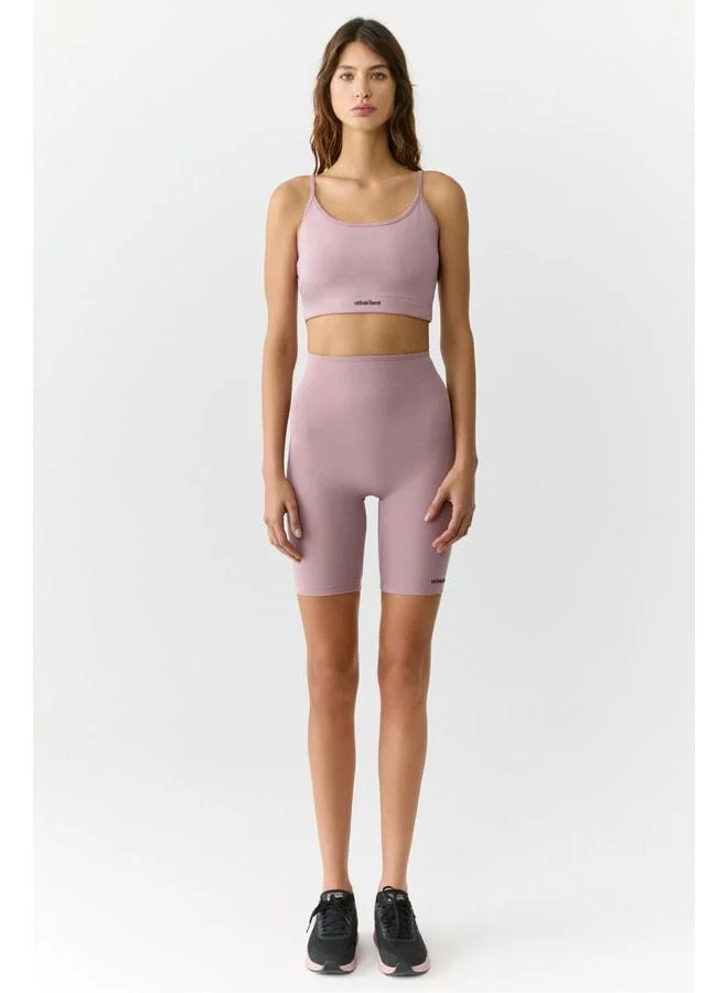 SILVANNA Women's Midi-Length Slim-Leg Sportswear Cycling Tights in Rose Pink.