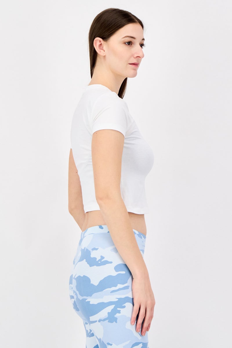 PUMA Women Slim Fit Short Sleeve Outdoor Crop Top, White - Image 3