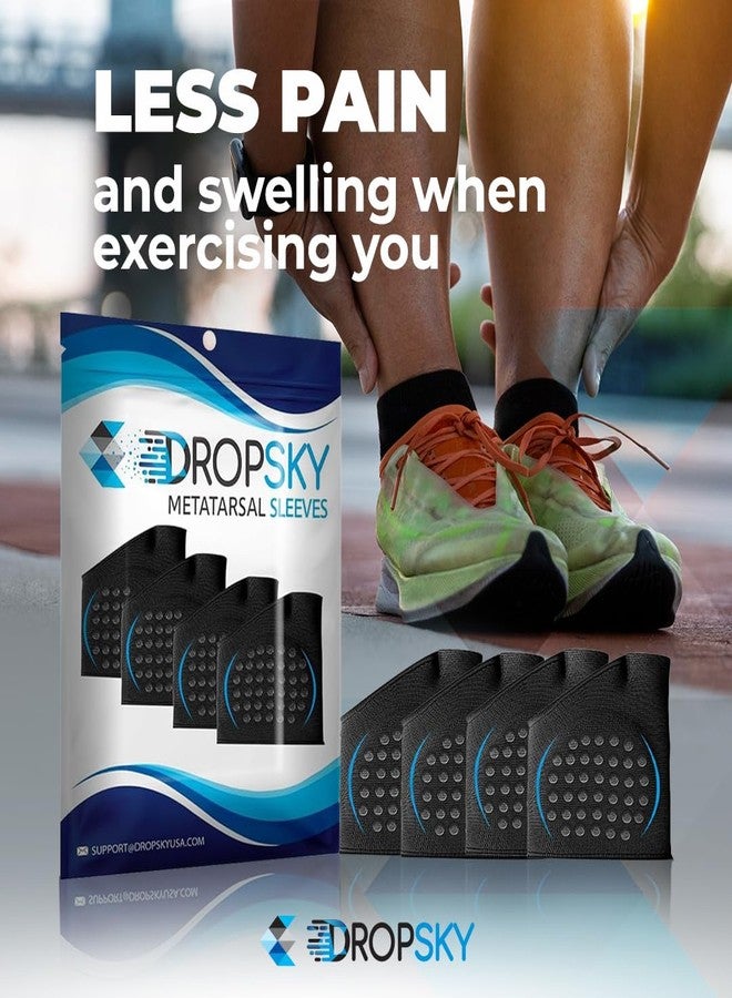 Dropsky وسادات دروبسكي لأمشاط القدم، أكمام مانعة للانزلاق مع جل، 4 عبوات - وسادات مقدمة القدم للنساء، وسادات مشط القدم للنساء والرجال، تخفيف الألم، حشوة ناعمة - التهاب العظم السمسماني، ألم مشط القدم - أسود - Image 5