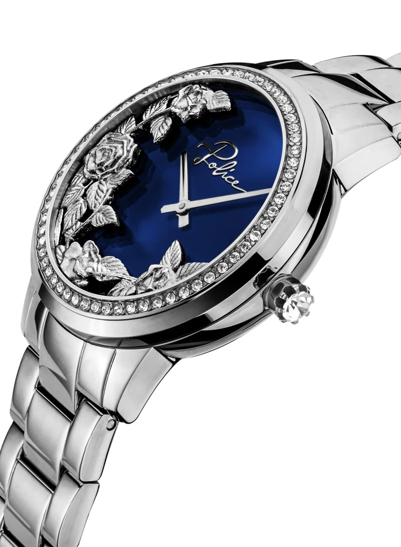 POLICE Camii Blue Dial Stainless Steel Bracelet Analog Watch for Women, 34mm