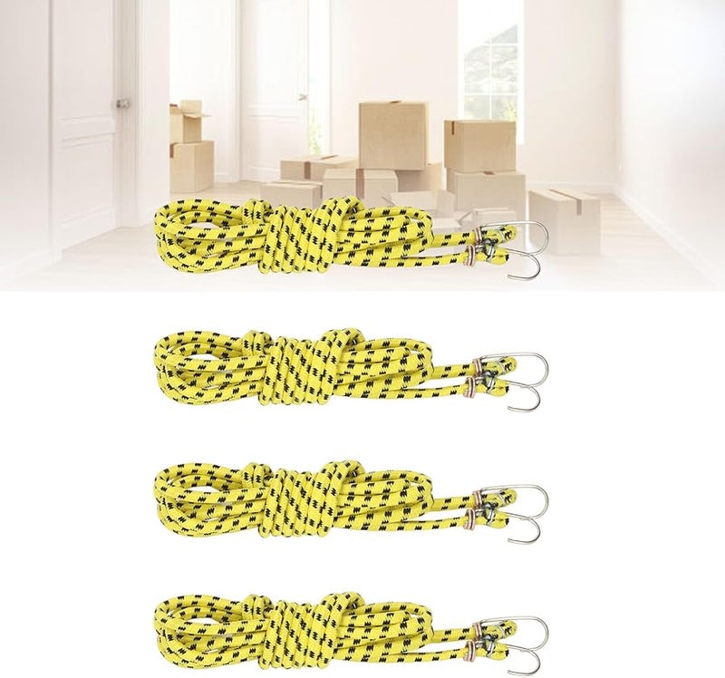 Heavy Duty Elastic Rope with Hook 3M Tie Down Stretch String for Binding Packaging Securing - Image 1