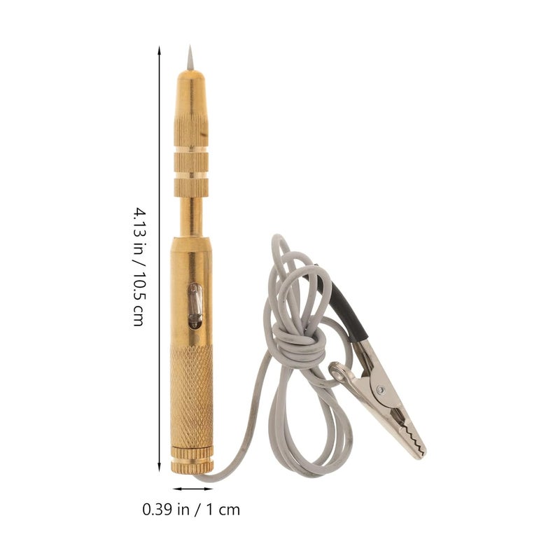 Automotive Circuit Tester 6v 12v 24v Vehicle Power Circuit Probe with Brass Retractable Tip and Gray Wire for Car and Truck Electrical Diagnostics - Image 2