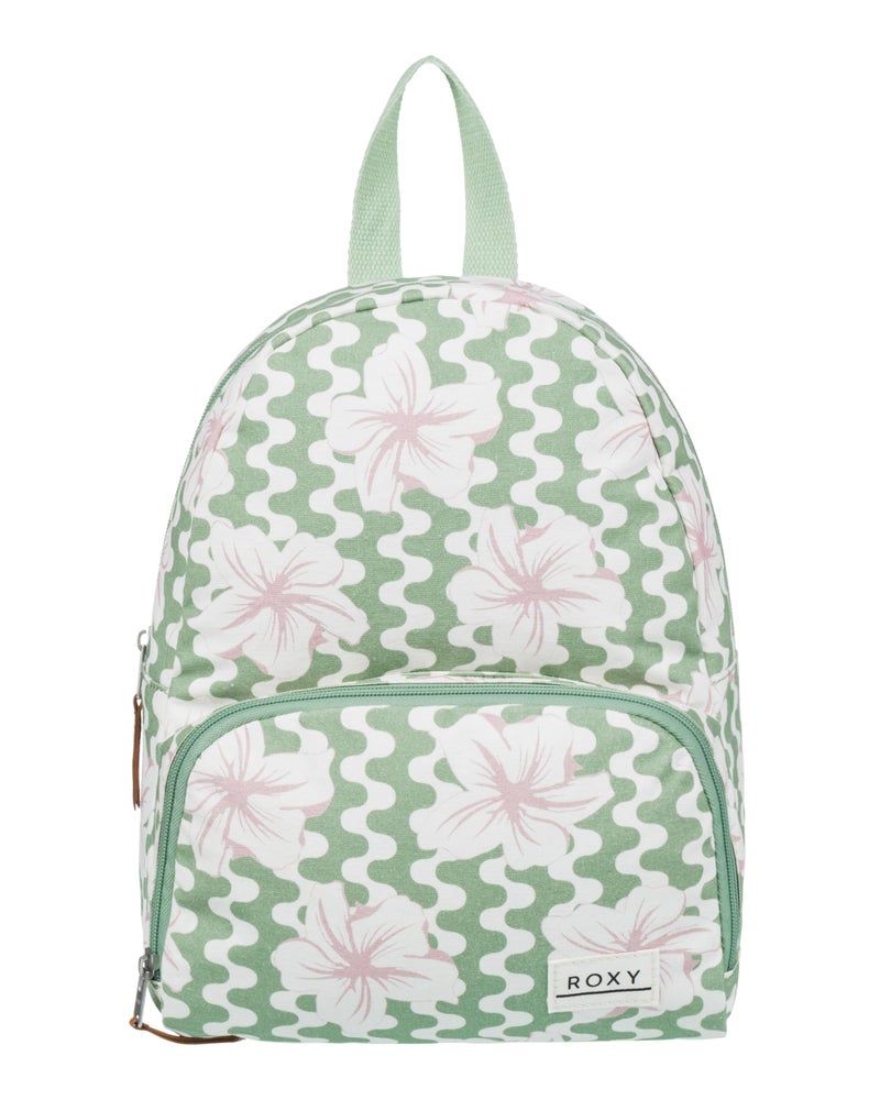 Roxy Womens Always Core Backpack Travel Everyday Carry Beach Polyester 8L Capacity Basil Party Waves - Image 2