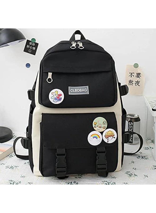 Doughnut 4Avenue 4PCS Kawaii Backpack Set for Kids & Teens – Cute Aesthetic School Backpack with Tote Bag, Crossbody Pouch & Pencil Case, Cartoon Pins & Plush Keychain, Lightweight Travel & School Bag Set - Image 2
