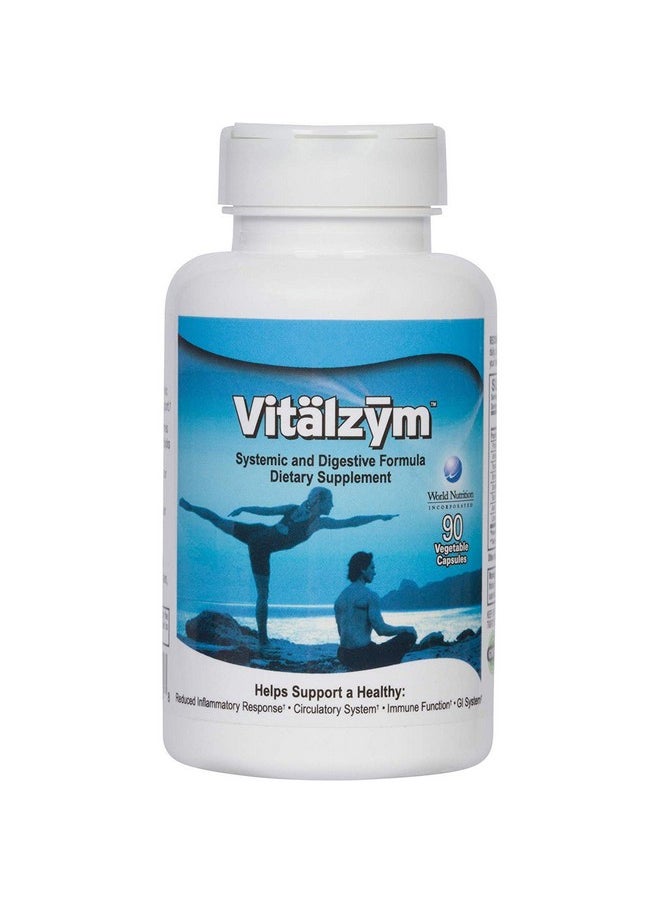 VITALZYM - VITÄLZYM Original Proteolytic Systemic Digestive Enzyme Formula Serrapeptase Source | Immune and Joint Support Increase Blood Flow Cardio Function | Healthy Men Women (90 Capsules) - Image 1