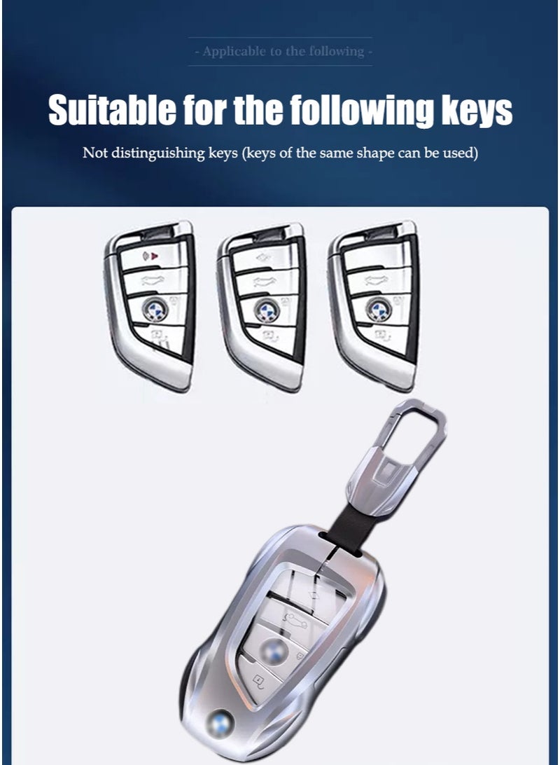 BMW Sports car shape design car key cover key shell titanium alloy material is suitable for BMW car key high-end fashion wear-resistant perfect protection of the original car key. - Image 2