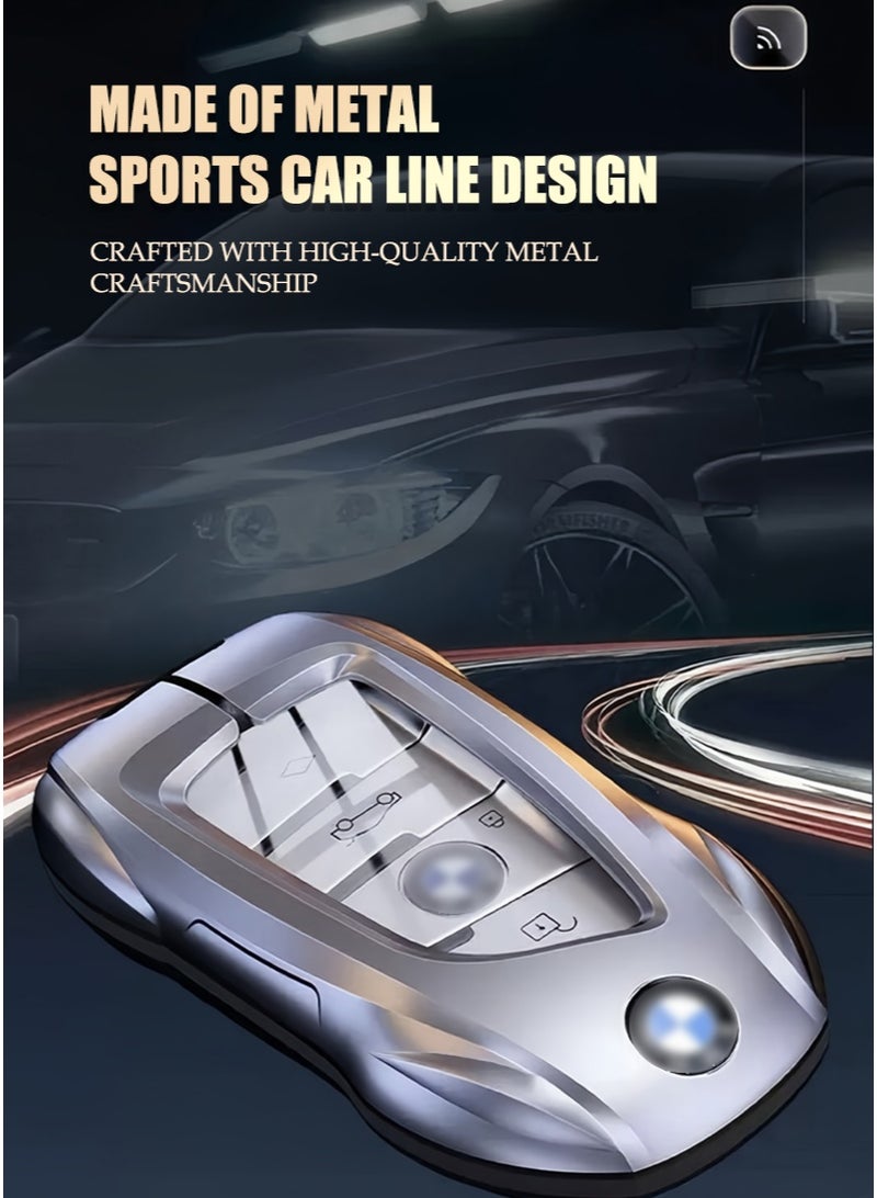 BMW Sports car shape design car key cover key shell titanium alloy material is suitable for BMW car key high-end fashion wear-resistant perfect protection of the original car key. - Image 3